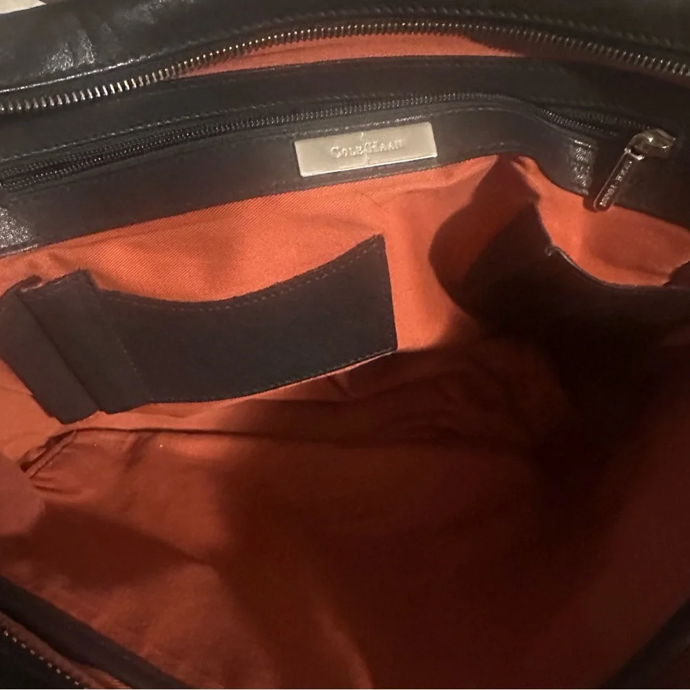 Cole Haan Black Leather Laptop Convertible Bag